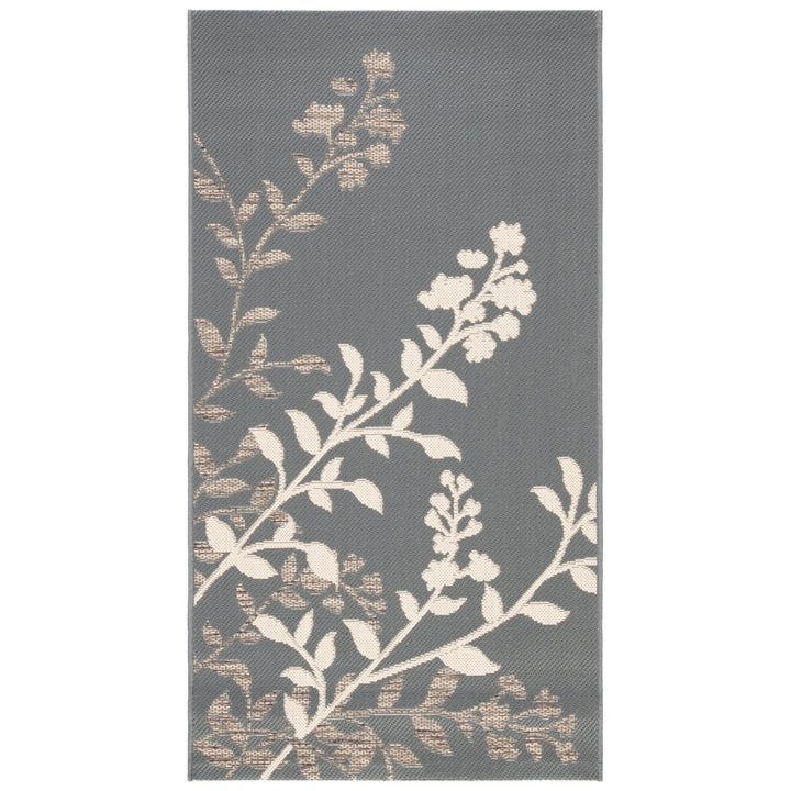 SAFAVIEH Outdoor CY7019-246 Courtyard Anthracite / Beige Rug Image 1