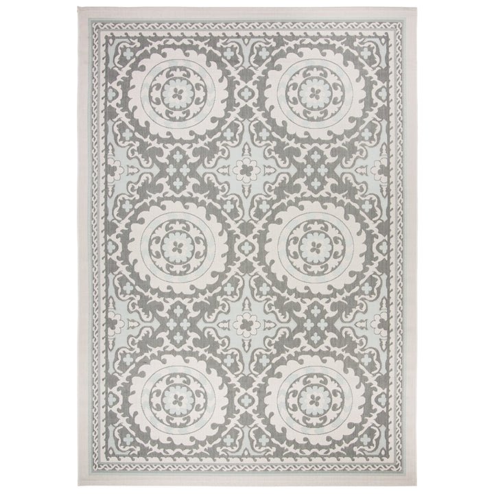 SAFAVIEH Outdoor CY7059-78A18 Courtyard Lt Grey / Anthracite Rug Image 3