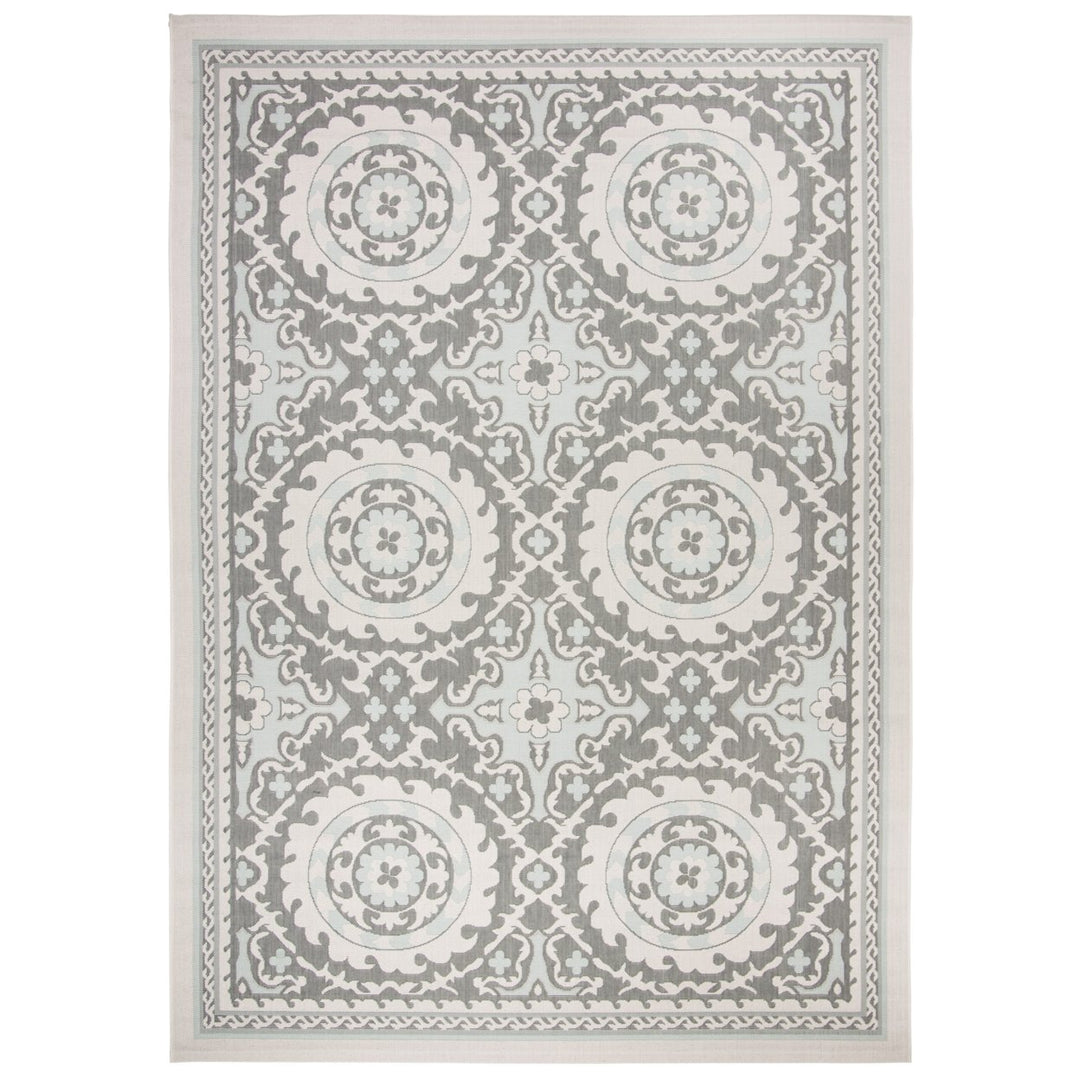 SAFAVIEH Outdoor CY7059-78A18 Courtyard Lt Grey / Anthracite Rug Image 1