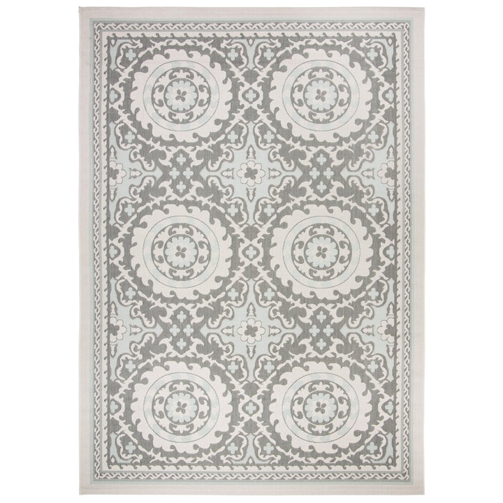 SAFAVIEH Outdoor CY7059-78A18 Courtyard Lt Grey / Anthracite Rug Image 1