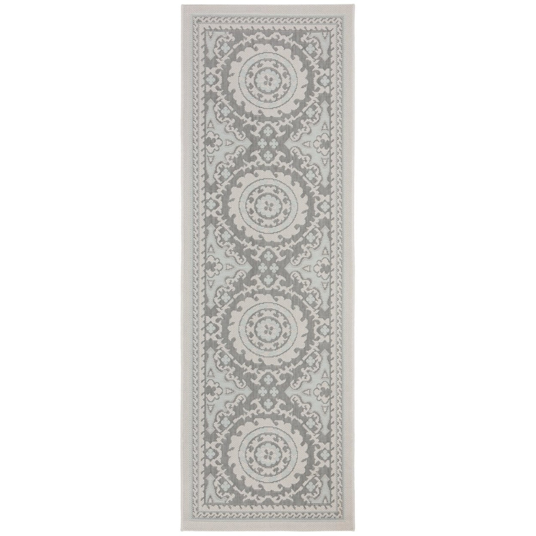 SAFAVIEH Outdoor CY7059-78A18 Courtyard Lt Grey / Anthracite Rug Image 4