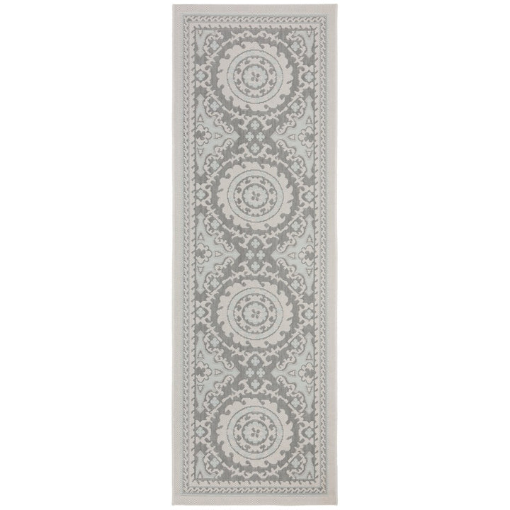 SAFAVIEH Outdoor CY7059-78A18 Courtyard Lt Grey / Anthracite Rug Image 4