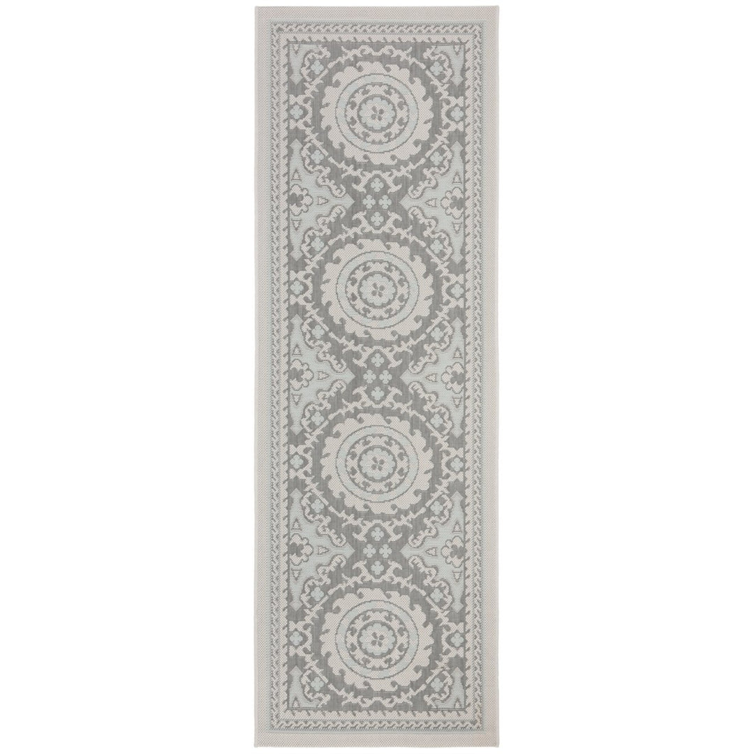 SAFAVIEH Outdoor CY7059-78A18 Courtyard Lt Grey / Anthracite Rug Image 1