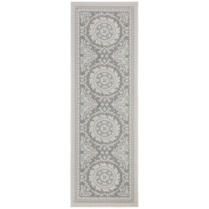 SAFAVIEH Outdoor CY7059-78A18 Courtyard Lt Grey / Anthracite Rug Image 1