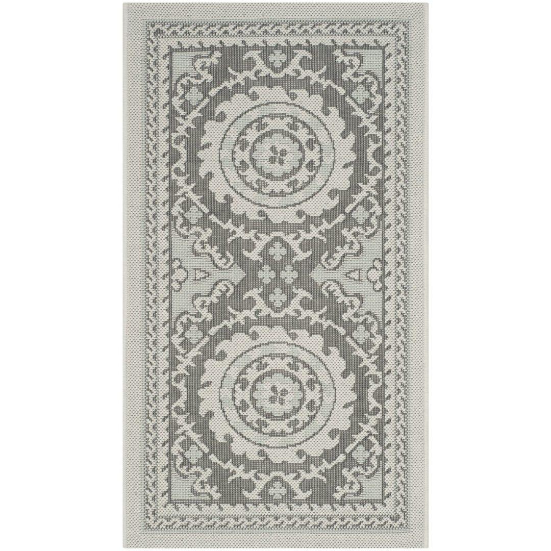 SAFAVIEH Outdoor CY7059-78A18 Courtyard Lt Grey / Anthracite Rug Image 7