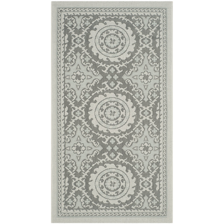 SAFAVIEH Outdoor CY7059-78A18 Courtyard Lt Grey / Anthracite Rug Image 8
