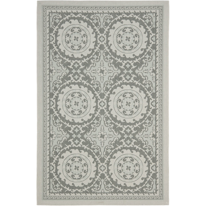 SAFAVIEH Outdoor CY7059-78A18 Courtyard Lt Grey / Anthracite Rug Image 9