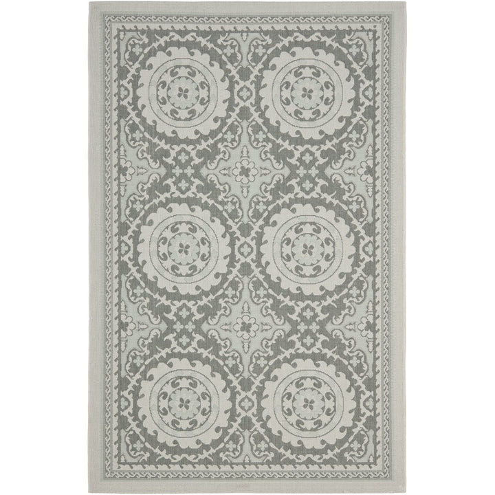 SAFAVIEH Outdoor CY7059-78A18 Courtyard Lt Grey / Anthracite Rug Image 1