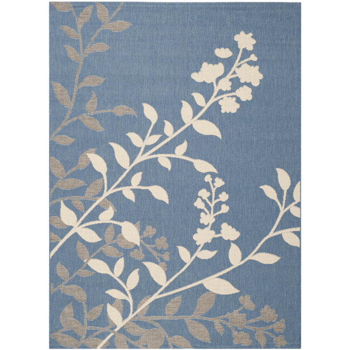 SAFAVIEH Indoor Outdoor CY7019-243 Courtyard Blue / Beige Rug Image 1