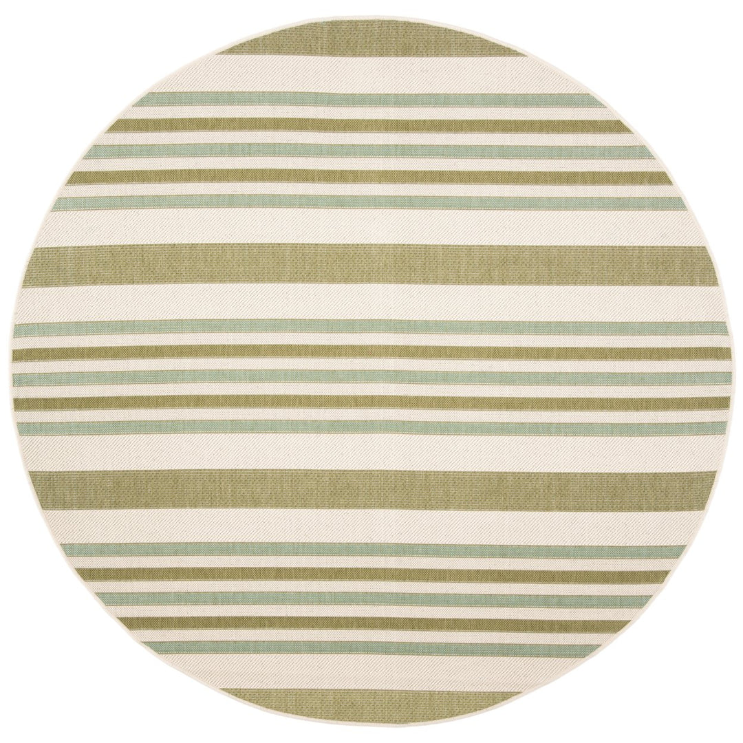 SAFAVIEH Outdoor CY7062-234A18 Courtyard Beige / Green Rug Image 1