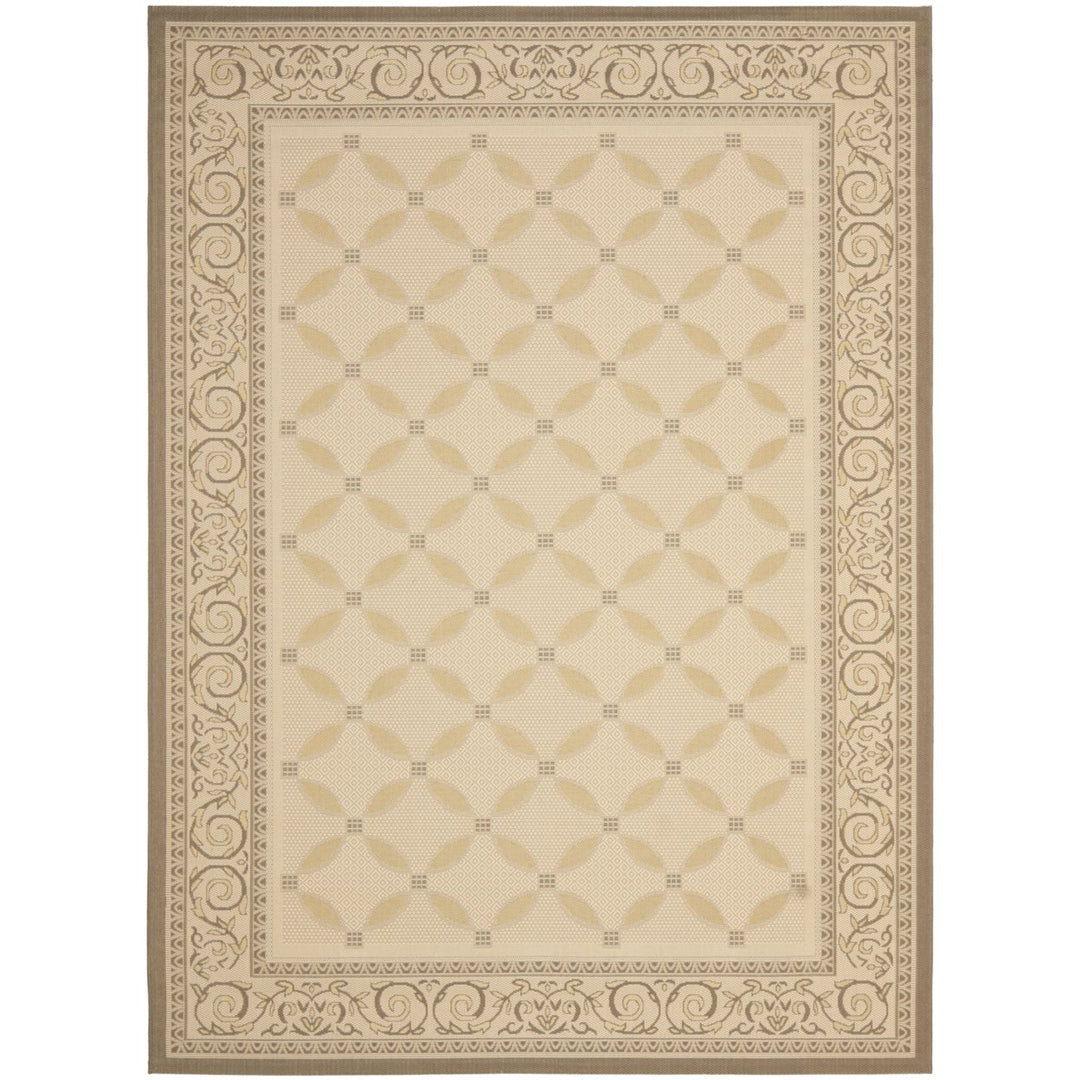 SAFAVIEH Outdoor CY7107-79A21 Courtyard Beige / Dark Beige Rug Image 1