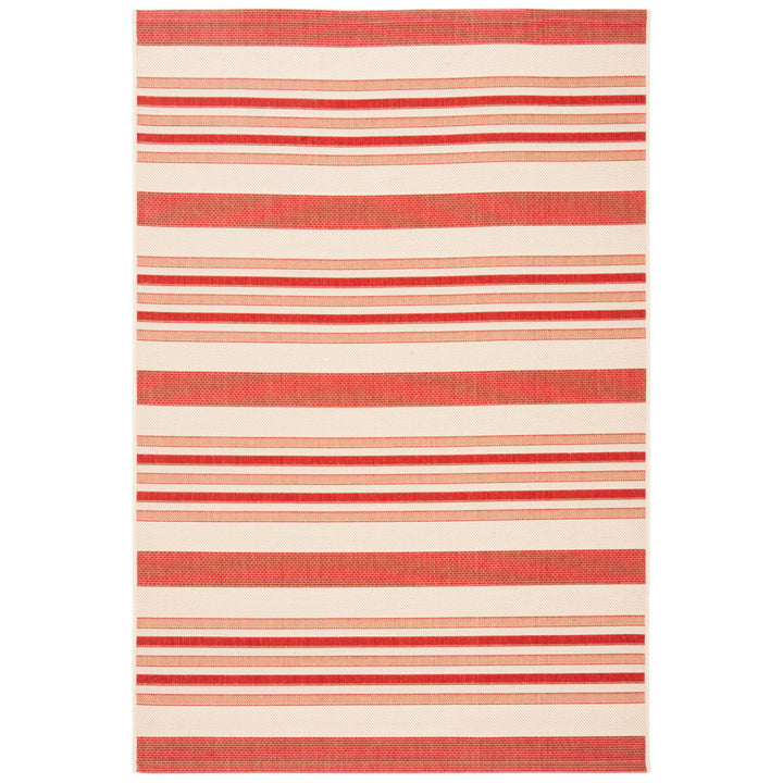 SAFAVIEH Outdoor CY7062-238A21 Courtyard Beige / Red Rug Image 4