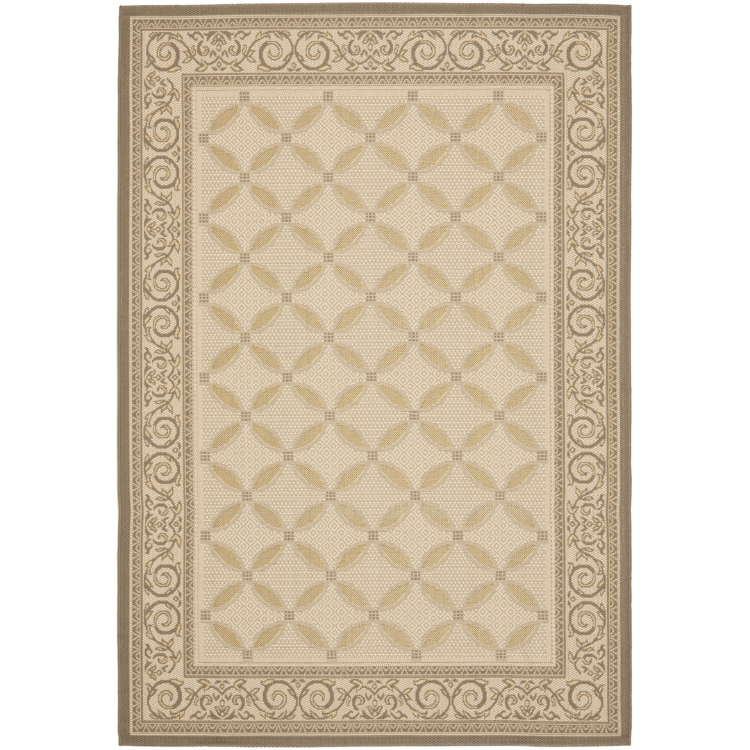 SAFAVIEH Outdoor CY7107-79A21 Courtyard Beige / Dark Beige Rug Image 6