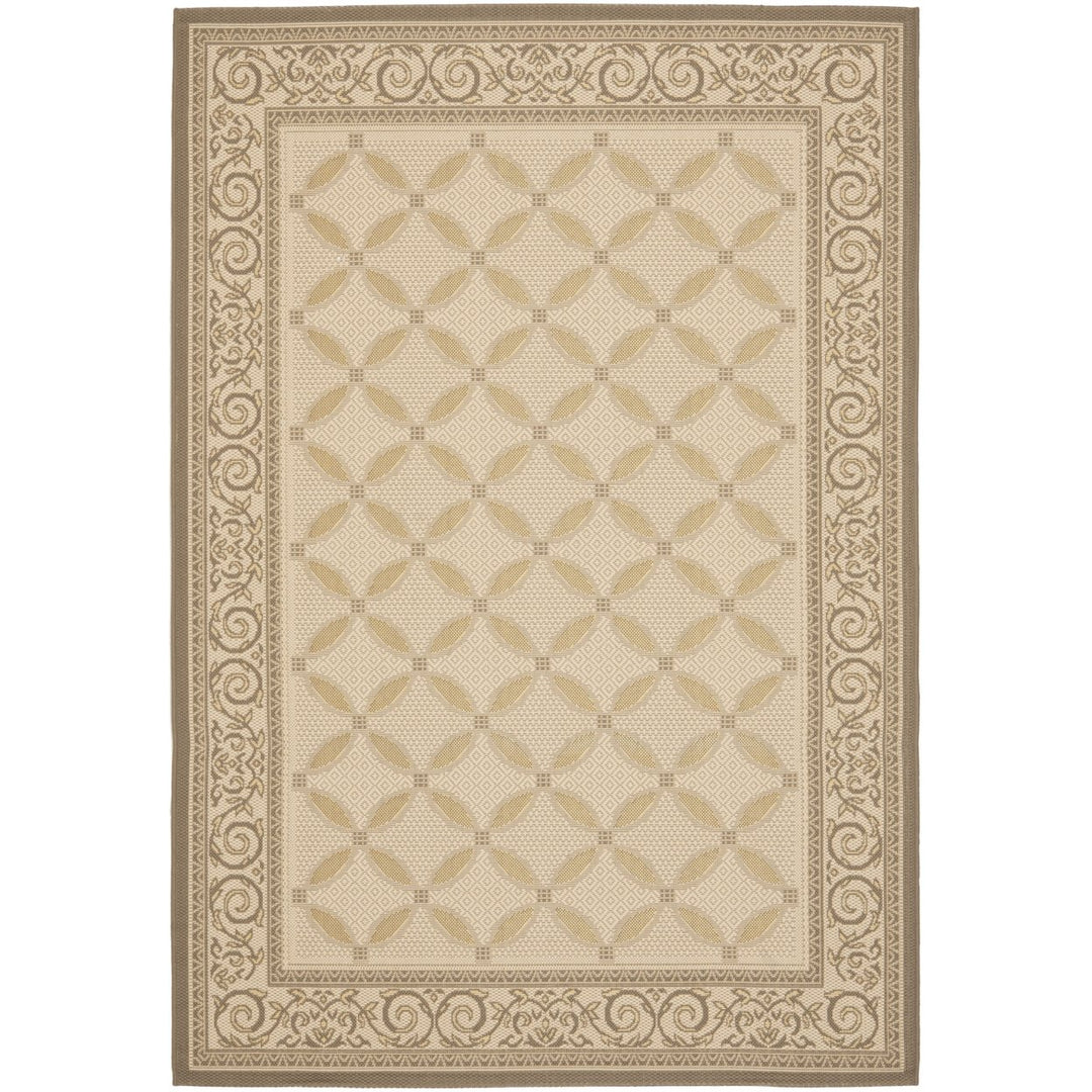 SAFAVIEH Outdoor CY7107-79A21 Courtyard Beige / Dark Beige Rug Image 1