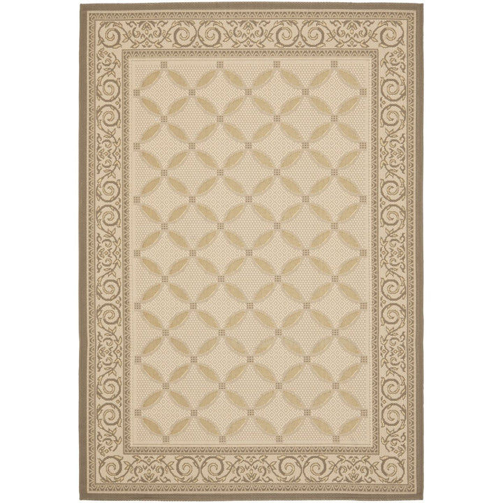 SAFAVIEH Outdoor CY7107-79A21 Courtyard Beige / Dark Beige Rug Image 1