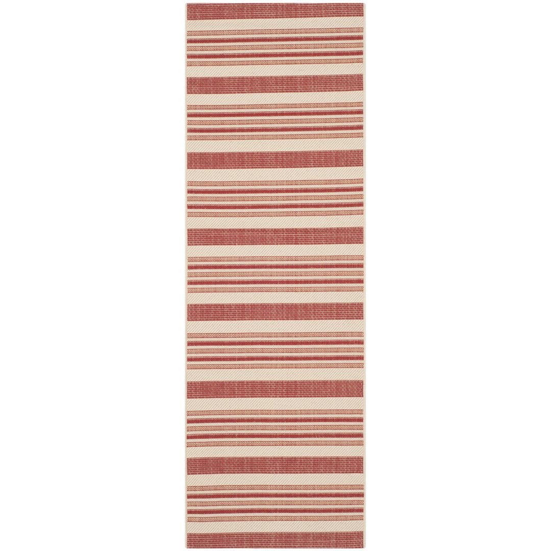 SAFAVIEH Outdoor CY7062-238A21 Courtyard Beige / Red Rug Image 6