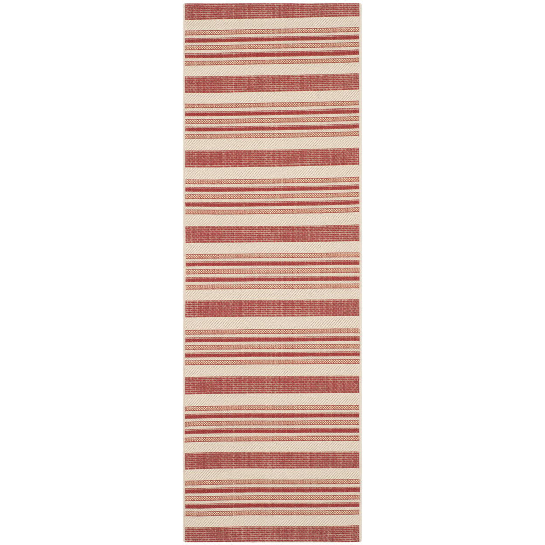 SAFAVIEH Outdoor CY7062-238A21 Courtyard Beige / Red Rug Image 1