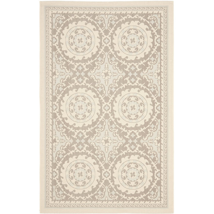 SAFAVIEH Outdoor CY7059-79A18 Courtyard Beige / Dark Beige Rug Image 1