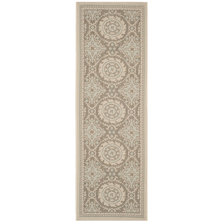 SAFAVIEH Outdoor CY7059-79A18 Courtyard Beige / Dark Beige Rug Image 1