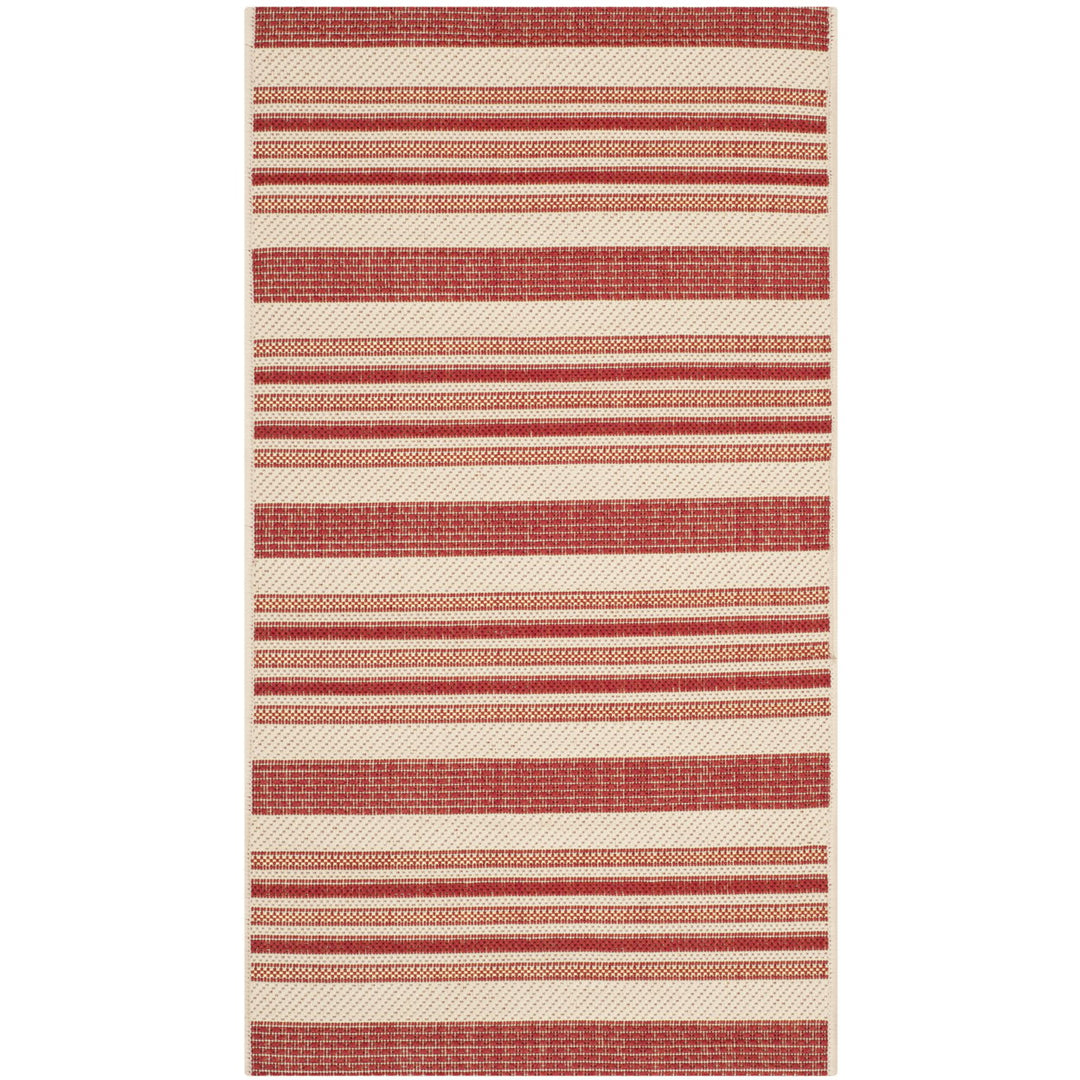 SAFAVIEH Outdoor CY7062-238A21 Courtyard Beige / Red Rug Image 9