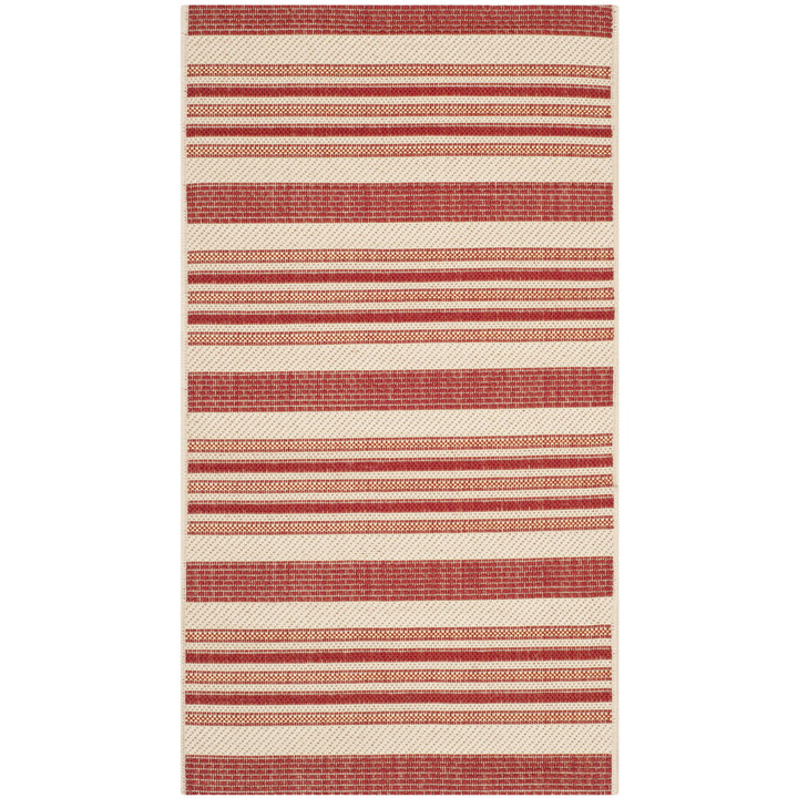 SAFAVIEH Outdoor CY7062-238A21 Courtyard Beige / Red Rug Image 9