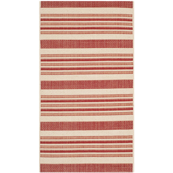 SAFAVIEH Outdoor CY7062-238A21 Courtyard Beige / Red Rug Image 1