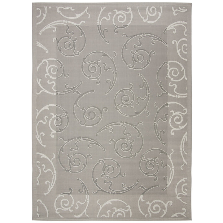 SAFAVIEH Outdoor CY7108-87A5 Courtyard Anthracite / Lt Grey Rug Image 2