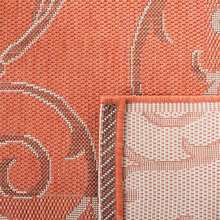 SAFAVIEH Outdoor CY7108-21A7 Courtyard Terracotta / Cream Rug Image 4