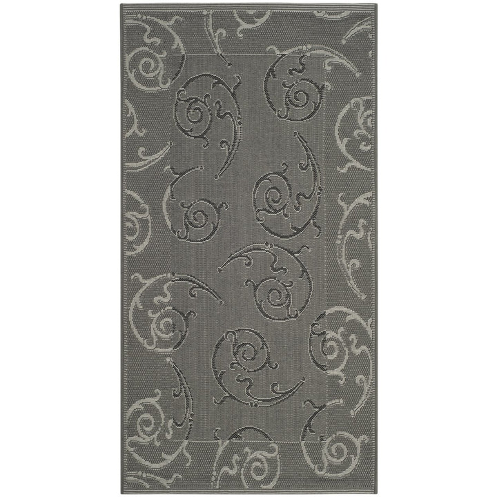 SAFAVIEH Outdoor CY7108-87A5 Courtyard Anthracite / Lt Grey Rug Image 5