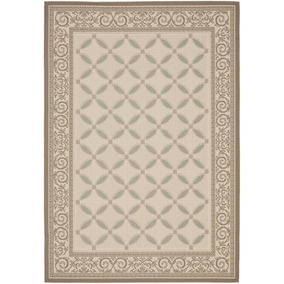 SAFAVIEH Outdoor CY7107-79A18 Courtyard Beige / Dark Beige Rug Image 8