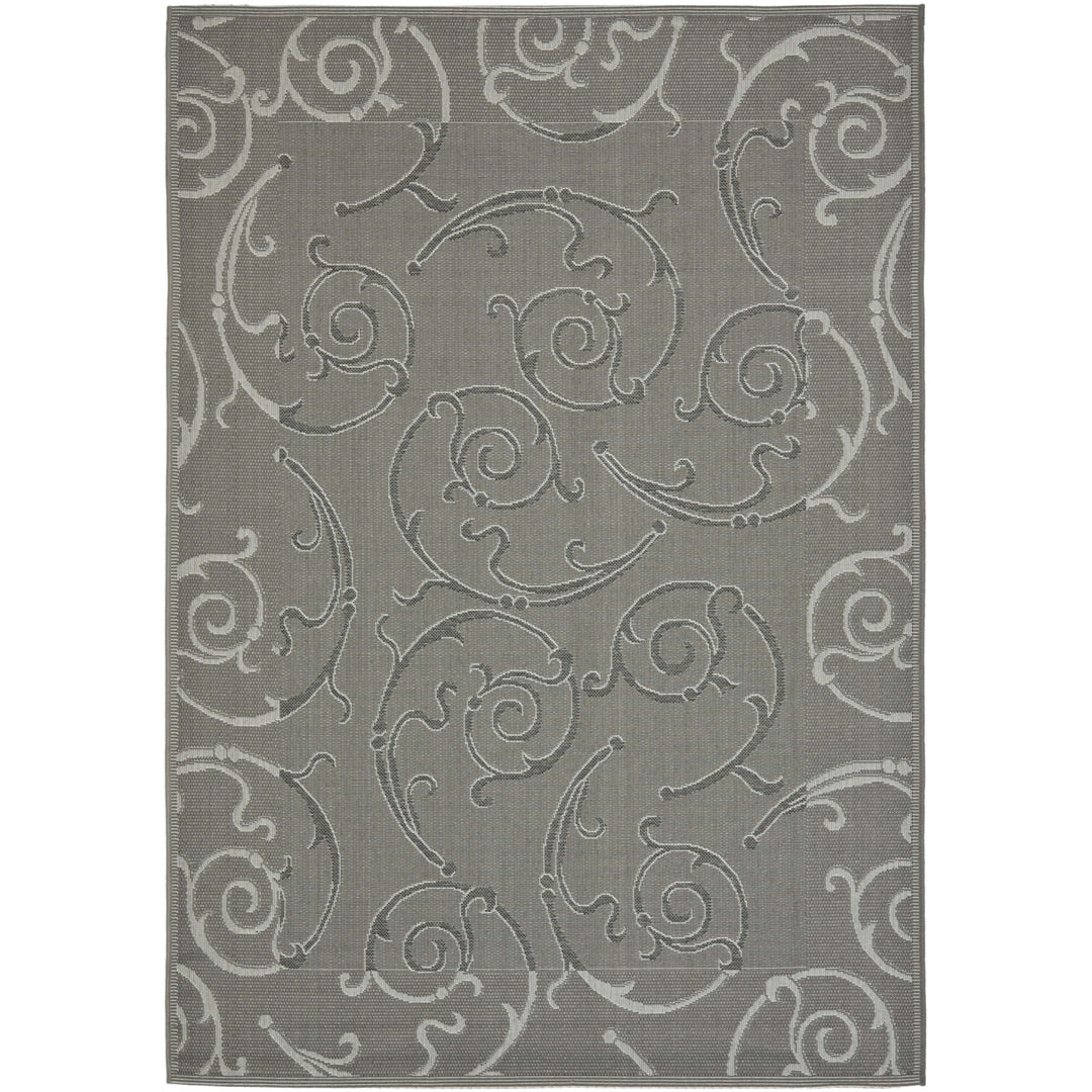 SAFAVIEH Outdoor CY7108-87A5 Courtyard Anthracite / Lt Grey Rug Image 1
