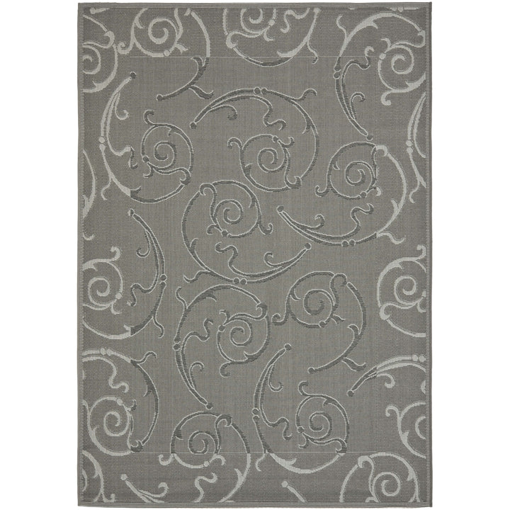 SAFAVIEH Outdoor CY7108-87A5 Courtyard Anthracite / Lt Grey Rug Image 1