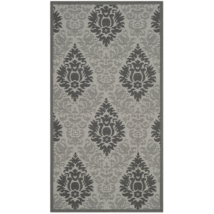 SAFAVIEH Outdoor CY7133-78A5 Courtyard Lt Grey / Anthracite Rug Image 5