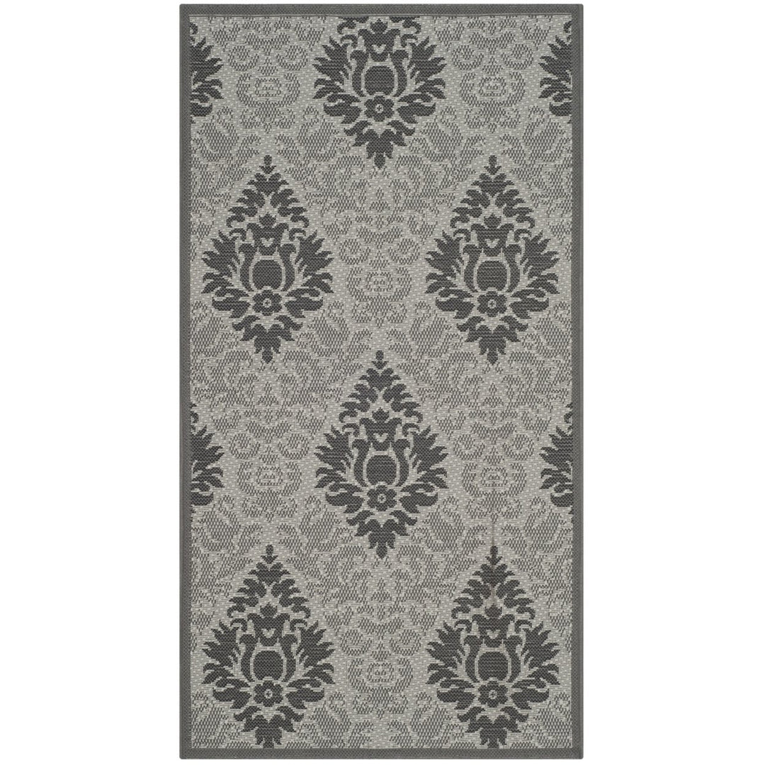 SAFAVIEH Outdoor CY7133-78A5 Courtyard Lt Grey / Anthracite Rug Image 1