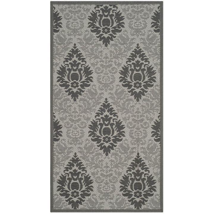 SAFAVIEH Outdoor CY7133-78A5 Courtyard Lt Grey / Anthracite Rug Image 1