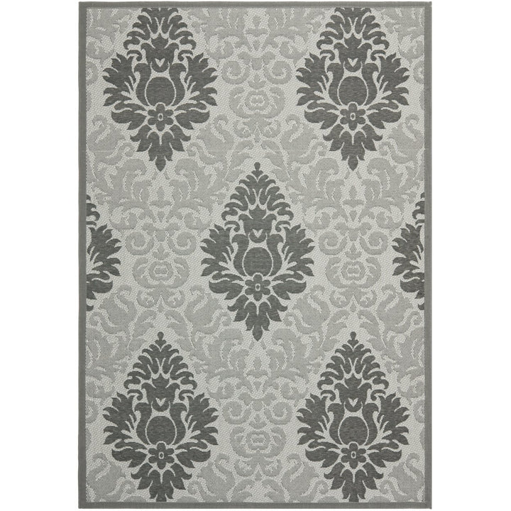 SAFAVIEH Outdoor CY7133-78A5 Courtyard Lt Grey / Anthracite Rug Image 1