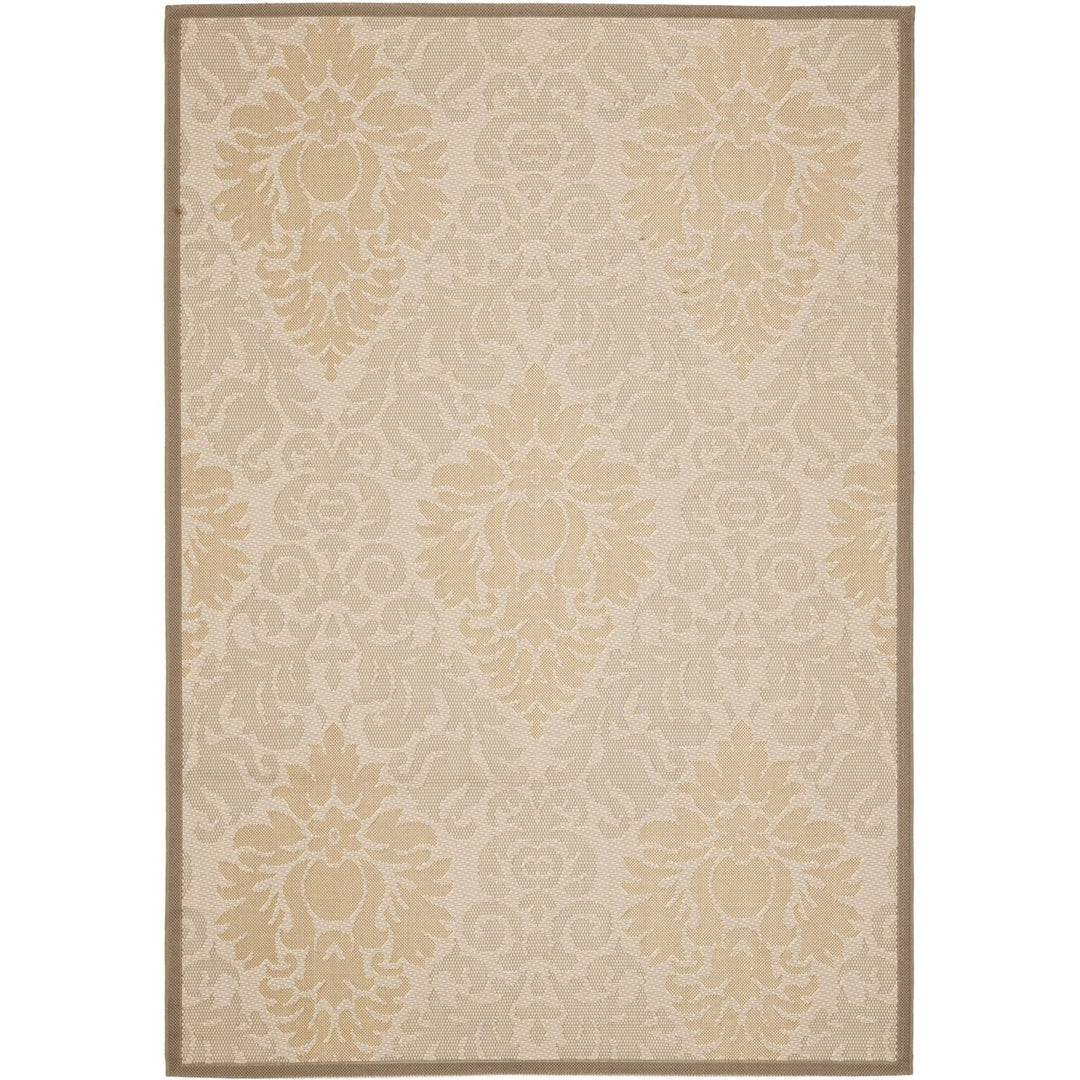 SAFAVIEH Outdoor CY7133-79A21 Courtyard Beige / Dark Beige Rug Image 1