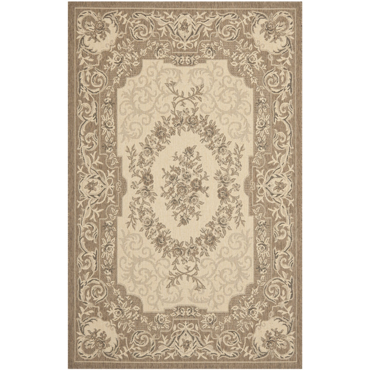 SAFAVIEH Outdoor CY7208-12A5 Courtyard Creme / Brown Rug Image 4