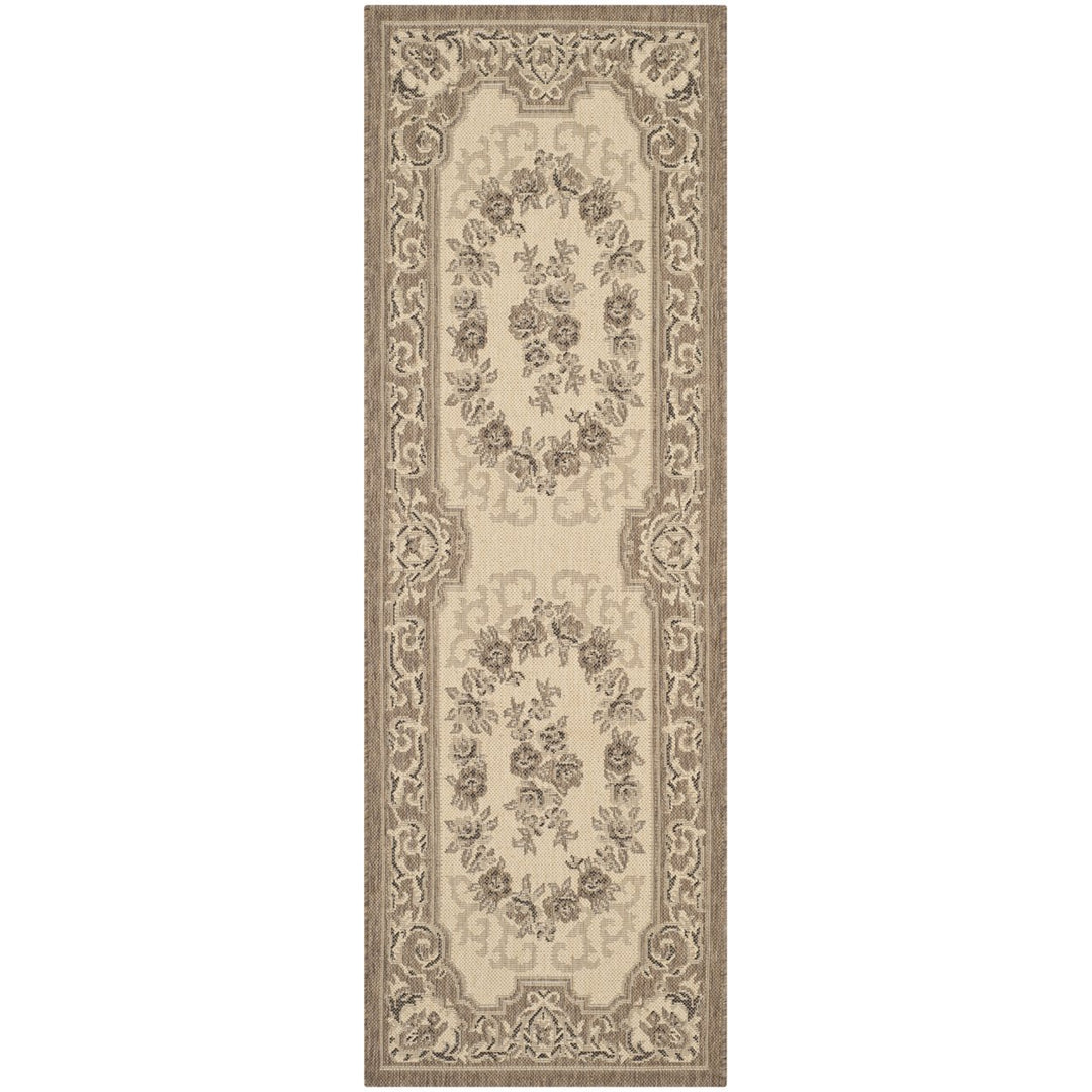 SAFAVIEH Outdoor CY7208-12A5 Courtyard Creme / Brown Rug Image 6