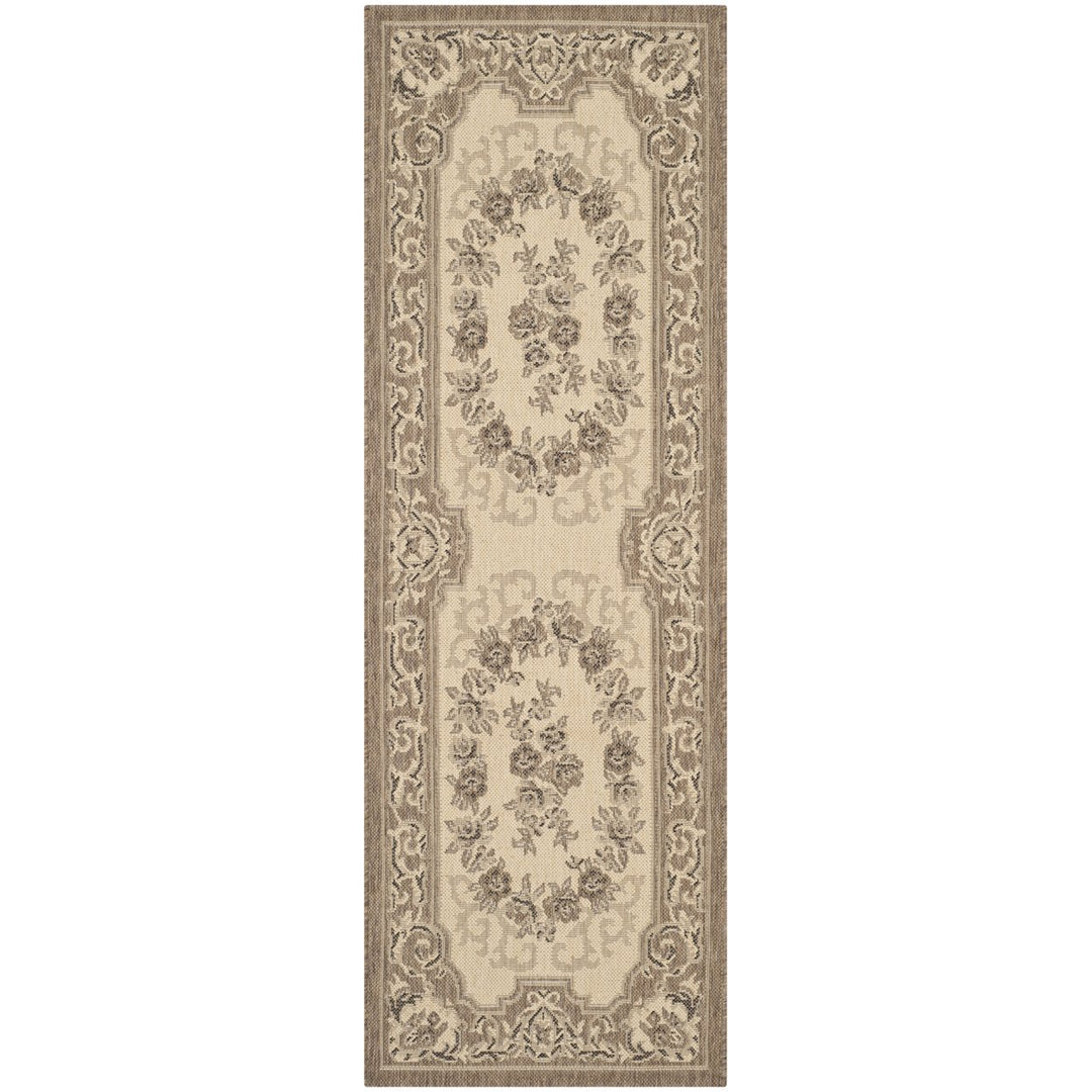 SAFAVIEH Outdoor CY7208-12A5 Courtyard Creme / Brown Rug Image 1