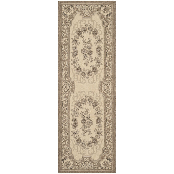 SAFAVIEH Outdoor CY7208-12A5 Courtyard Creme / Brown Rug Image 1