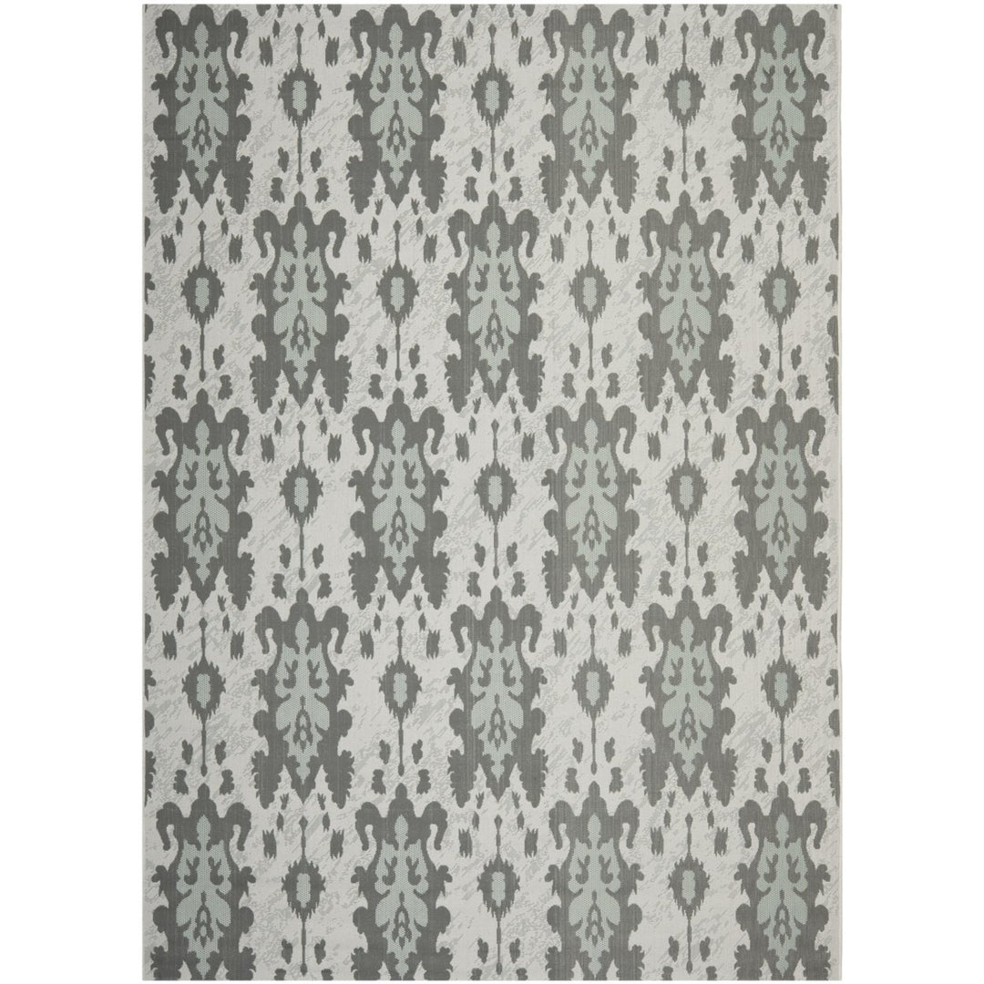 SAFAVIEH Outdoor CY7276-78A18 Courtyard Anthracite / Aqua Weft Rug Image 2