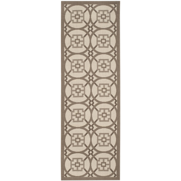 SAFAVIEH Outdoor CY7476-07912 Courtyard Beige / Dark Beige Rug Image 1