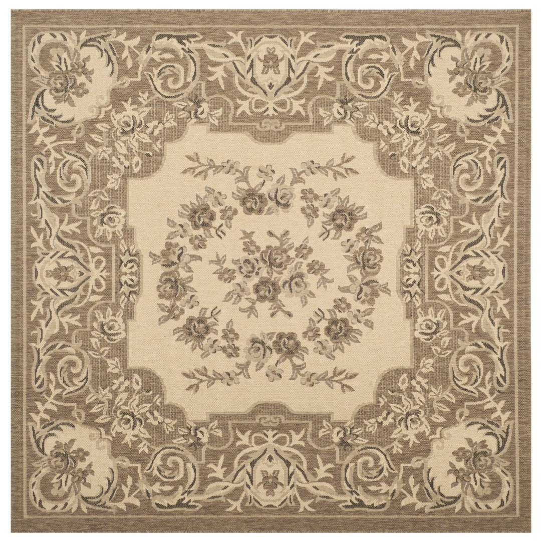 SAFAVIEH Outdoor CY7208-12A5 Courtyard Creme / Brown Rug Image 7