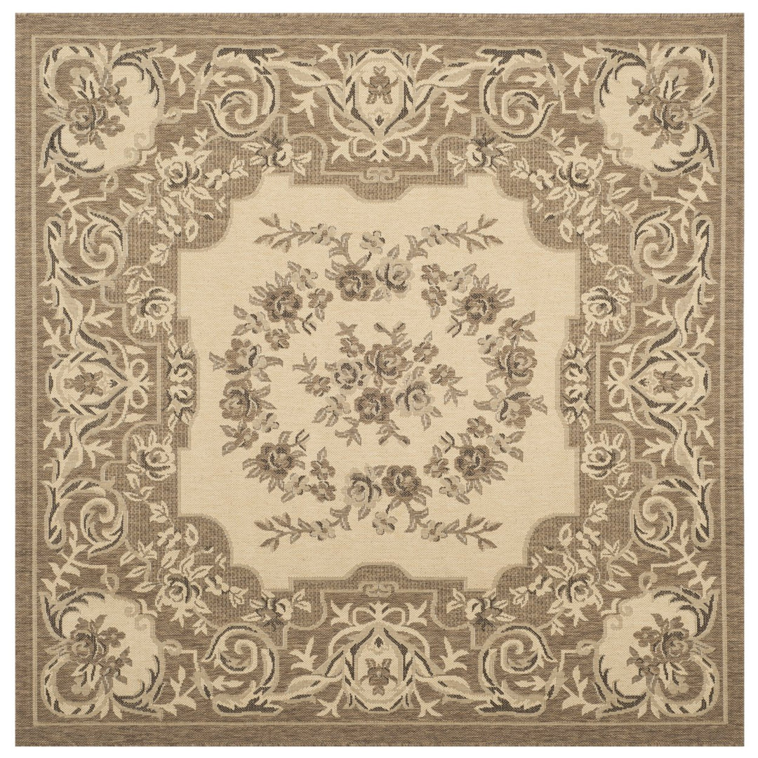 SAFAVIEH Outdoor CY7208-12A5 Courtyard Creme / Brown Rug Image 1