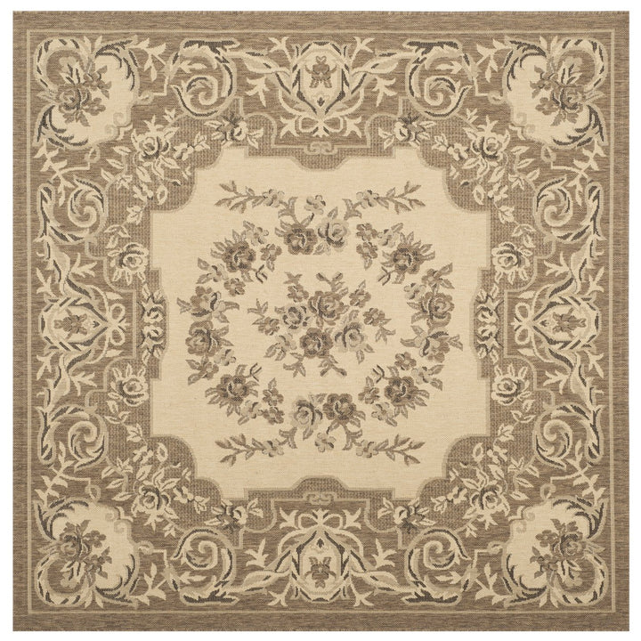 SAFAVIEH Outdoor CY7208-12A5 Courtyard Creme / Brown Rug Image 1