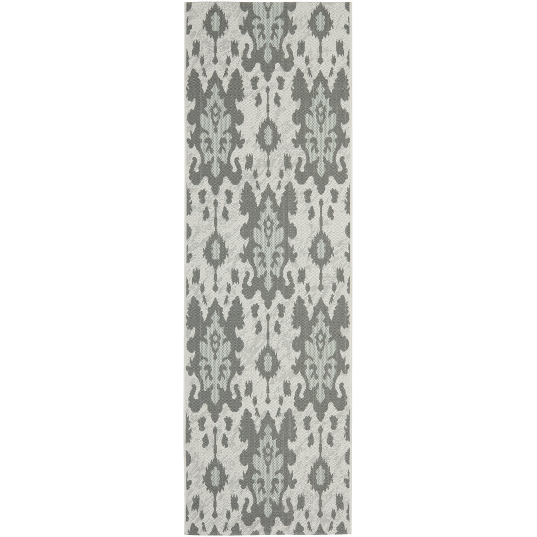 SAFAVIEH Outdoor CY7276-78A18 Courtyard Anthracite / Aqua Weft Rug Image 3