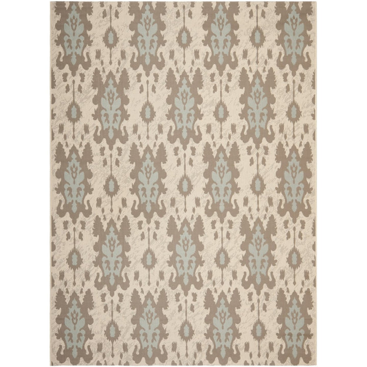 SAFAVIEH Outdoor CY7276-79A18 Courtyard Dk Beige / Aqua Weft Rug Image 1