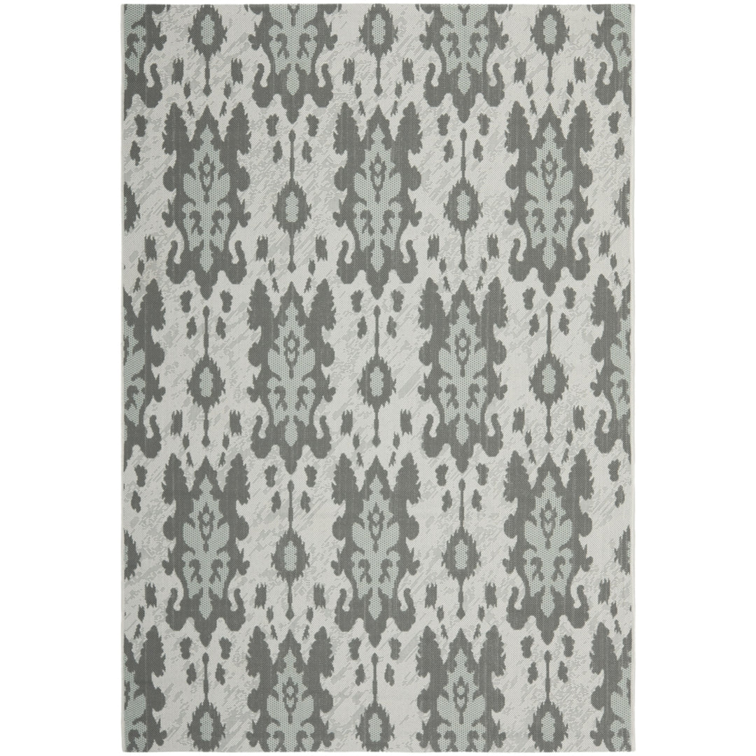 SAFAVIEH Outdoor CY7276-78A18 Courtyard Anthracite / Aqua Weft Rug Image 6