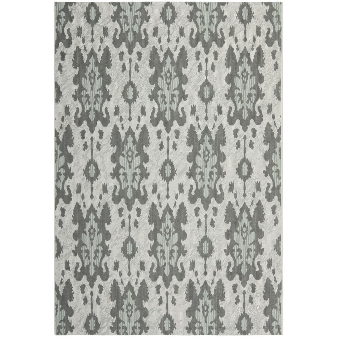 SAFAVIEH Outdoor CY7276-78A18 Courtyard Anthracite / Aqua Weft Rug Image 1